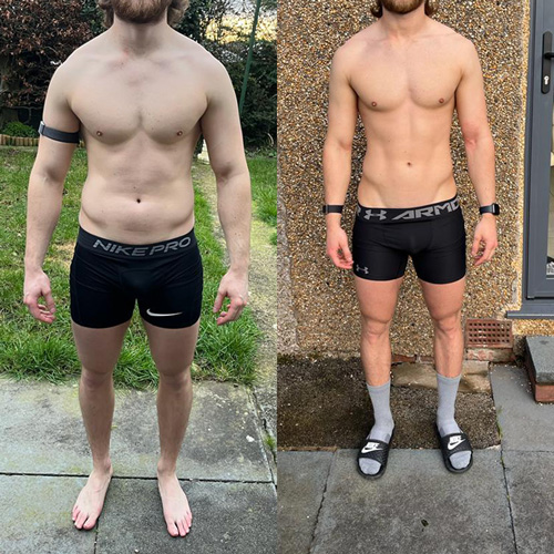 Personal training South Lakes - Results of a male client after 12 weeks of bespoke fitness and nutrition plan