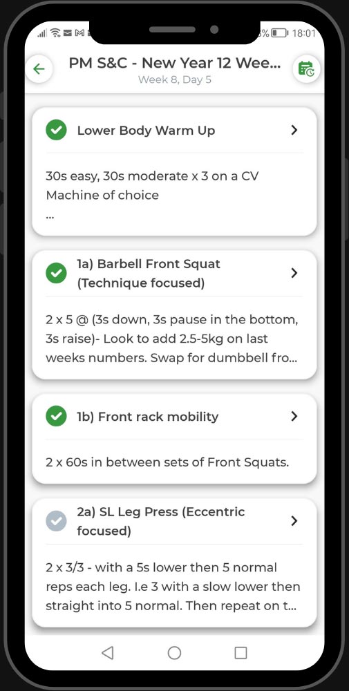 A Fitness app mock-up